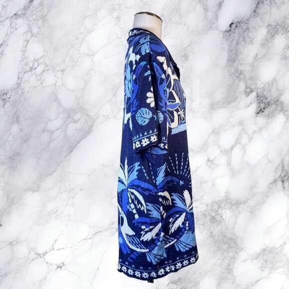 Farm Rio Blue Rio Tiles Lenzing™ Ecovero™ Viscose Knit Shirt - Picture 3 of 12